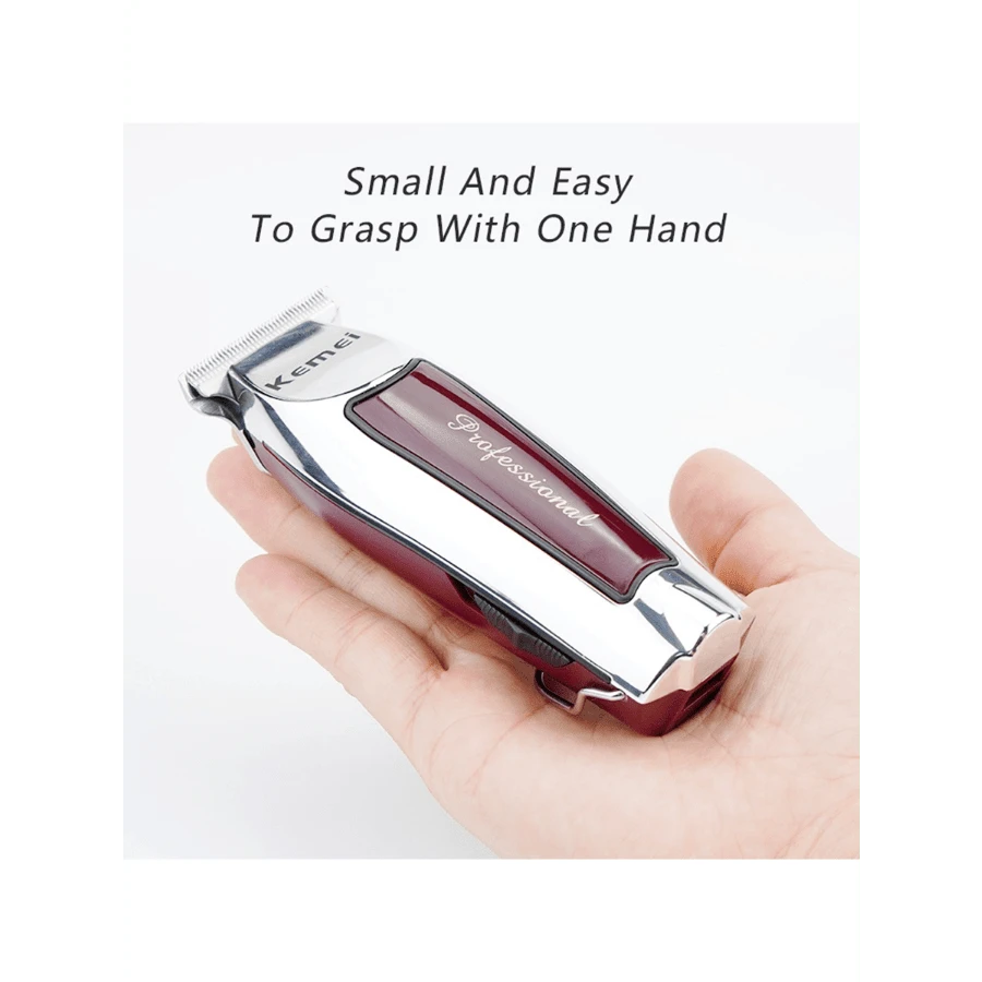 Kemei Electric Hair Clipper KM-9163 Barber Carving Trimmer Professional Hair Clipper Ceramic Blade Cordless Trimmer - Silver - View 1