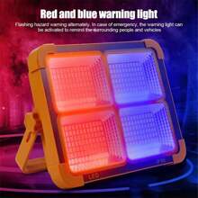 1pc Rechargeable Led Work Solar Light, Portable Ultra Bright Floodlight, Ip65 Waterproof Cordless Light, Floor Standing, For Power Outage Emergency Work Light/Outdoor Camping/Fishing(4/6/16Gears)
