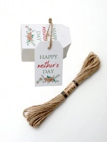 25 Thẻ Quà Tặng Ngày Của Mẹ Với Bề Mặt Có Thể Viết Được & Dây Xe, Trống Cảm Ơn Được Thiết Kế Với Họa Tiết Hoa Để Gói Quà & Túi Ủng Hộ Trang Trí Tiệc Cưới Túi Quà Tặng - Giấy - Xem 6