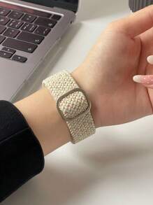 1 peça Pulseira de Apple Watch Tecida com Estampa Floral Miúda + 1 peça Capa de Silicone Adequada para Novo Apple Watch S10, Compatível com Apple Watch 9, 8, 7, 6, 5, 4, SE