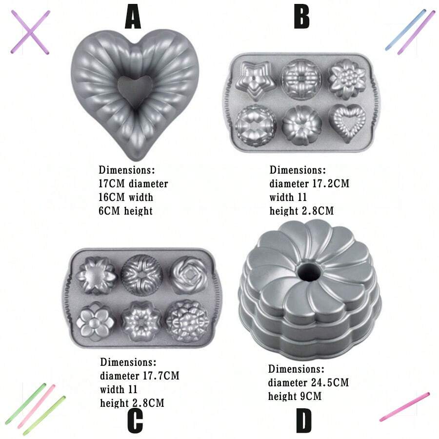 1pc 10Inch Thick NonStick Rose Heart, Flower Crown, Pumpkin And