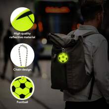24pcs Luminous Football Pendant Keychain Reflective Keyring For Sports Enthusiasts, Suitable As Bag Pendant Or Key Holder For Men And Women Car Accessories Bag Charm Backpack For School