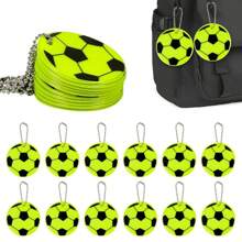 24pcs Luminous Football Pendant Keychain Reflective Keyring For Sports Enthusiasts, Suitable As Bag Pendant Or Key Holder For Men And Women Car Accessories Bag Charm Backpack For School
