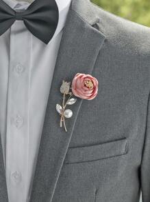 1 件男女通用花朵和水钻装饰浪漫胸花适用于婚礼派对、周年纪念日、舞会、晚会情人节 - A - 查看 5