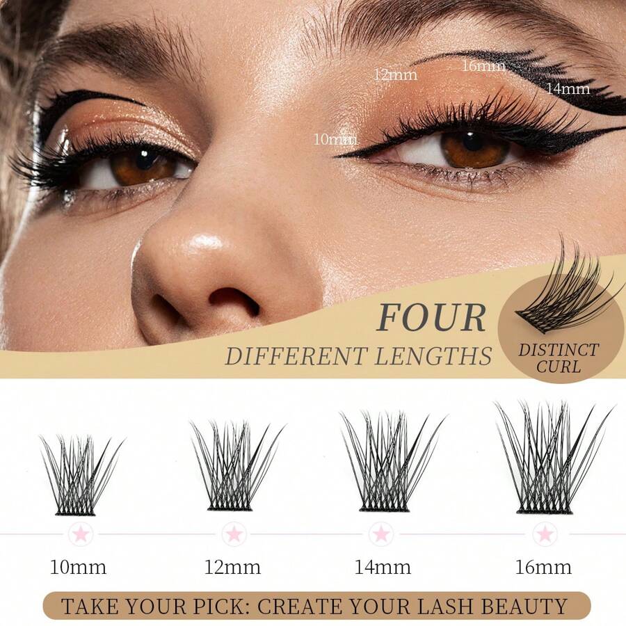 Eyelash Extension Kit, Tray Lash Extension Kit, 120pcs Lashe Clusters