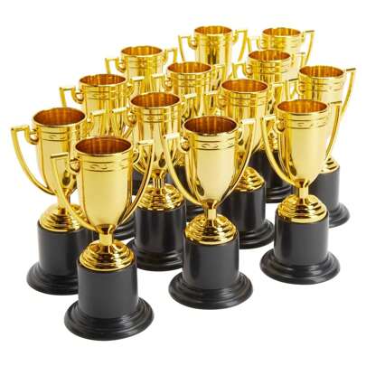 6 件装迷你奖杯，用于颁奖，金牌参与奖杯，适用于体育锦标赛和比赛（4 英寸）