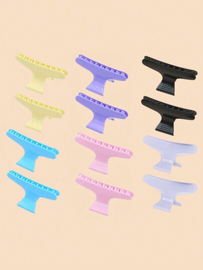 6/12pcs Black And White Hair Salon Sectioning Clips Stylish Butterfly Clip Perm Highlight Hair Clips - Black Fashion Accessory For Women Casual Hair Claws Claw Clips Hair Jaw Clip Hair Clamps Hair Clutch Hair Catcher Clip Fall Winter Hair Accessories For Women For Vacation Outfits Woman