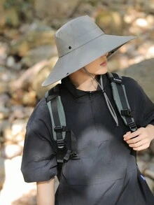 1頂男士加大邊綁帶防曬帽，野外釣魚徒步旅行漁夫帽，適用於度假和防曬 - 彩色 - 查看 4