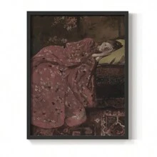 Ready To Hang Vintage Portrait Print LXXX -Framed Print Comes With 8x10 Solid Wood Walnut Frame-Vintage Décor-Home Décor-Wall Art-Décor-Framed Art-Picture Frame-Posters - Gỗ mun - Xem 1