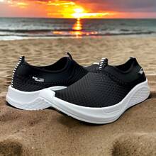 Zapatos Acuaticos Chanclas de Agua Comodos Ligeros 055 - Blanco y Negro - Ver 2