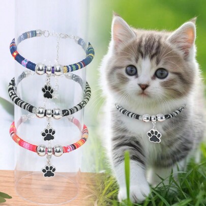 Pet Necklace/Collar Colorful  Cat And Small Dog Footprint Necklaces/Collars Adjustable Dog And Cat Necklaces/Collars