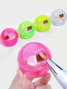 1pc Nail Art Cleaner Tool Case With Steel Wire Brush And Nylon Brush For Cleaning Carbide/Ceramic Nail Drill Bits