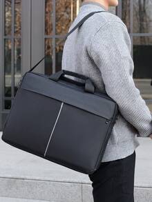 1 PC 15-Inch Kinh Doanh Tay Bill Đeo Vai Đeo Vai Máy Tính Bảng Túi Laptop Văn Phòng Sinh Viên Hội Nghị Túi Máy Tính, Túi Đựng Laptop, Cặp Laptop - màu đen - Xem 3