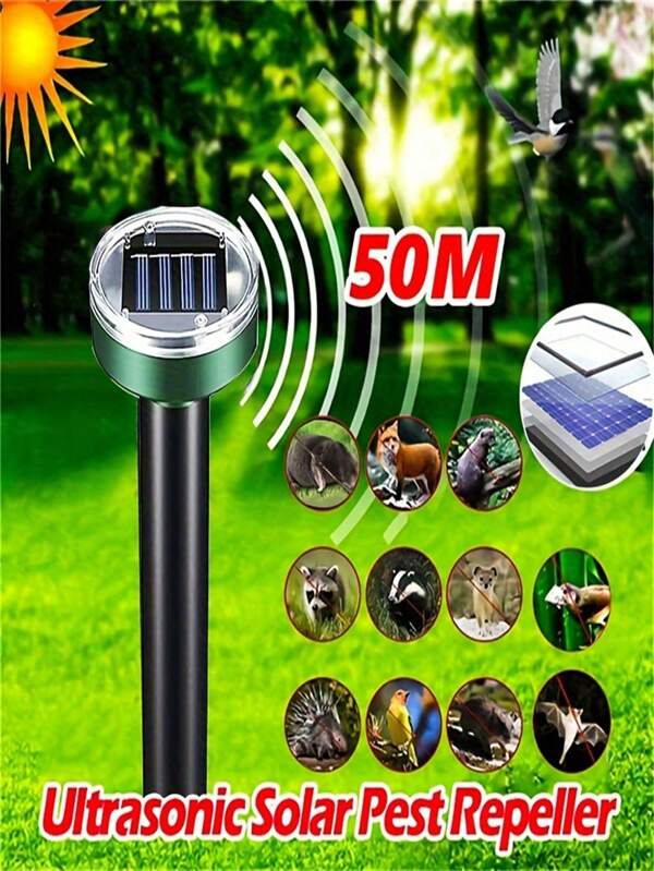 Pacotes 1/2/4, repelentes ultrassônicos de fonte de alimentação solar, para repelente de ratos, repelente à prova d'água para esquilos ao ar livre, repelente de insetos marmota, controle de pragas de jardim de gramado, decoração de outono, decoração de casa, decoração externa