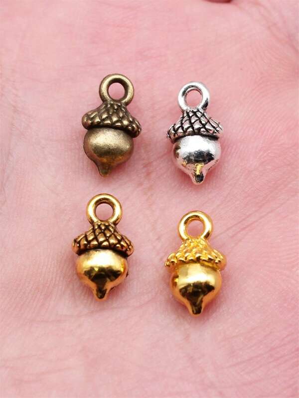 15pcs/Bag 13x7mm 3D Acorn Charms Pendant For DIY Necklace, Bracelet DIY Jewelry Making Accessory