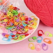 50pcs Knitting Stitch Markers Crochet Locking Stitch Counter Weave Sewing Tools - Purple - View 1