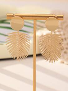 1 Pair Stylish 2025 New Vintage Minimalist Delicate Leaf Design Earrings, Unique Personality Small Accessories, Versatile Gift For Women Daily Wear