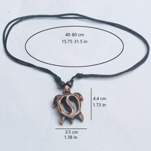 12pcs Retro Turtle Couples Necklace, Men&Wemen Adjustable Woven Rope Necklace Pendant, Punk Hip-Hop Style Nightclub Party Bar Charm Jewelry, Brown Pendant Motorcycle Accessory For Street, Work And Leisure, Handmade Woven Jewelry