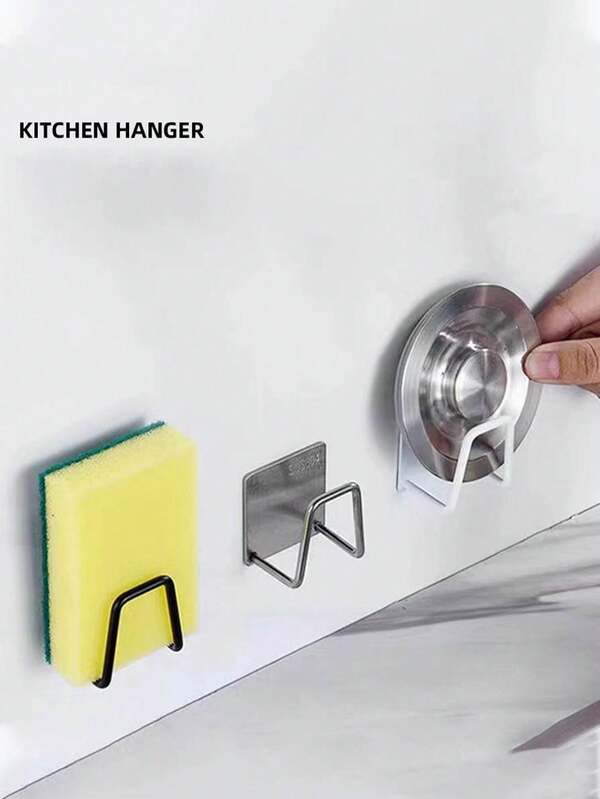 2-4pcs-12pcs,Kitchen Sponges Racks Self Adhesive Sink Sponges Drain Drying Rack Holders Kitchen Sink Accessories Dropshipping Stainless Steel