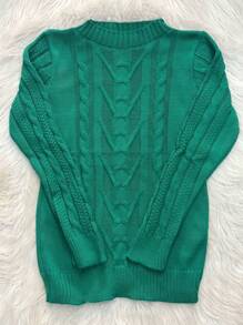 Plus Size Knit Tops - Army Green - View 2