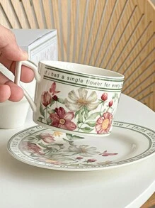 1/2pcs Coffee Cup And Saucer Set Afternoon Tea Cupcake Plate Mug Cup Vintage Ceramic Cup School Supplies Back To School