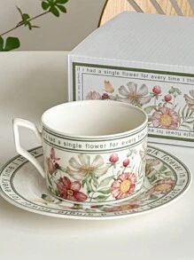 1/2pcs Coffee Cup And Saucer Set Afternoon Tea Cupcake Plate Mug Cup Vintage Ceramic Cup School Supplies Back To School