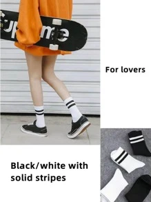 4 Paar sportliche unifarbene Socken in Schwarz & Weiß für Unisex, geeignet für Laufen und Outdoor-Aktivitäten