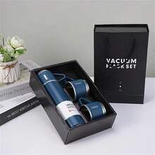 3pcs/Set Gift Box 304 Stainless Steel Insulated Cup(1 Insulated Cup With 3 Tea Cups) - Blue - View 9