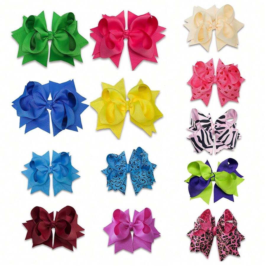 2pcs 5-Inch Fashionable Bow Hair Clips, Suitable For Teenagers, Festivals And Parties