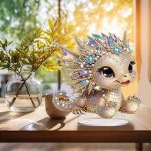 Bộ tranh kim cương hình khủng long nhỏ dễ thương, bức tranh khoan một phần pha lê hình dạng đặc biệt 5D DIY theo số, tác phẩm nghệ thuật khảm không có khung. - Nhiều màu - Xem 5