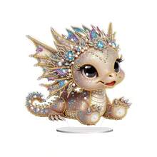 Bộ tranh kim cương hình khủng long nhỏ dễ thương, bức tranh khoan một phần pha lê hình dạng đặc biệt 5D DIY theo số, tác phẩm nghệ thuật khảm không có khung. - Nhiều màu - Xem 1