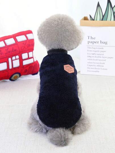 CHONGBAOBAO Jaqueta de lã dupla face para animais de estimação, roupa casual grossa para cães, colete de lã para gatos, casaco sem mangas para animais de estimação, jaqueta longa de pelúcia, colete casual para cães, roupa macia para usar em casa