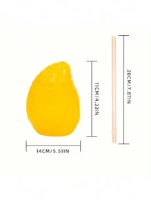 Vaso de plástico con forma de mango con luz LED y pajita, vaso portátil para jugo de playa 1 pieza - multicolor - Ver 3