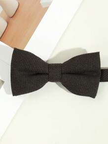 1 pieza Corbata de moño de estilo simple de moda para hombre con patrón de rejilla en un solo color adecuado para fiestas, escuela y atuendo diario