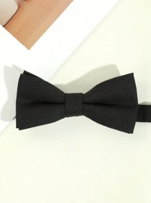 1 pieza Corbata de moño de estilo simple de moda para hombre con patrón de rejilla en un solo color adecuado para fiestas, escuela y atuendo diario