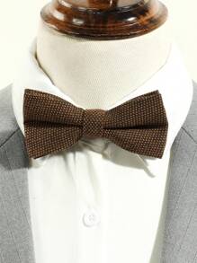 1 pieza Corbata de moño de estilo simple de moda para hombre con patrón de rejilla en un solo color adecuado para fiestas, escuela y atuendo diario