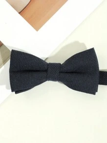 1 pieza Corbata de moño de estilo simple de moda para hombre con patrón de rejilla en un solo color adecuado para fiestas, escuela y atuendo diario