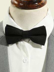 1 pieza Corbata de moño de estilo simple de moda para hombre con patrón de rejilla en un solo color adecuado para fiestas, escuela y atuendo diario