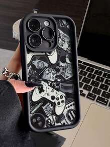 Funda de teléfono antichoque y engrosada con diseño de impresión de juego, compatible con la serie Apple y Samsung - Multicolor - Ver 4