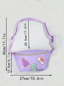 Princess Pink Fashion Towel Letter Rainbow Accessories, Water-Resistant Dumpling Bag, Adjustable Waist Pack, Crossbody Bag, Cosmetic Bag, Coin Purse, Back To School - Multicolor - View 11