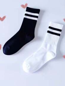 4 Paar sportliche unifarbene Socken in Schwarz & Weiß für Unisex, geeignet für Laufen und Outdoor-Aktivitäten