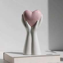 1pc Resin Nordic Style Creative Heart-Shaped Design Light Luxury Vase - Multicolor - View 9