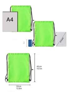 1pc 42cm/16.5" Unisex Solid Color (Blue/Green/Purple/Yellow/Gray/Black) Polyester Large Capacity Adjustable Drawstring Closure Casual Simple Fashionable Backpack, Suitable For School/Sports/Fitness/Travel/Leisure