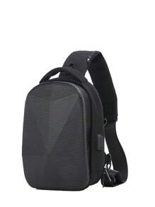 1pc 12.2inch/31cm ABS+PC Cross-Border New Fashion Chest Bag, Men Versatile Messenger Bag, Multi-Function Sports Sling Bag, Casual Shoulder Bag, Fashionable Street Style Accessory, Suitable For Daily Commute And Travel