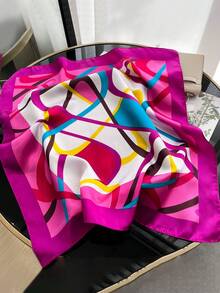 1 Stück Schlichte Linien bedruckter Seiden-Schal mit 60 Farben, stylischer Schal für Frauen zum Binden an der Handtasche, zur Verzierung, als Halstuch, Bandana, Haar- oder Kopfband, ideal um Ihren Look aufzupeppen. - Verschiedenfarbig - Übersicht 6