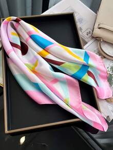 1 Stück Schlichte Linien bedruckter Seiden-Schal mit 60 Farben, stylischer Schal für Frauen zum Binden an der Handtasche, zur Verzierung, als Halstuch, Bandana, Haar- oder Kopfband, ideal um Ihren Look aufzupeppen. - Verschiedenfarbig - Übersicht 5