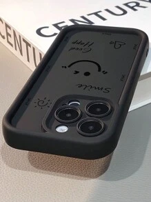 時尚加厚防摔手機套，印有微笑臉和花卉圖案，適用於iPhone11 12 13 14 11Promax 12Promax 13Promax 14Promax XR 15 15PRO 15PROMAX和三星系列 - 彩色 - 查看 2