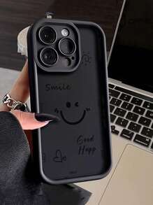 時尚加厚防摔手機套，印有微笑臉和花卉圖案，適用於iPhone11 12 13 14 11Promax 12Promax 13Promax 14Promax XR 15 15PRO 15PROMAX和三星系列 - 彩色 - 查看 4