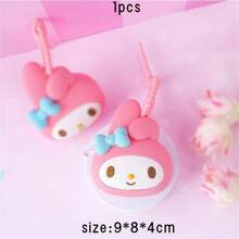 Sanrio 1Pc Cute Coin Purse Wallet Kawaii Cartoon Anime Key Pouch For Travel Storage Bag,Makeup Bag,Cosmetic Bag,Vacation Organizer,Large Capacity Makeup Organizer Makeup Case, For Lipstick, Brush, Skincare, Mobile Phone, Coin, Small Items, For Home,Gift,Vacation And Festival Halloween Christmas Multifunctional Use