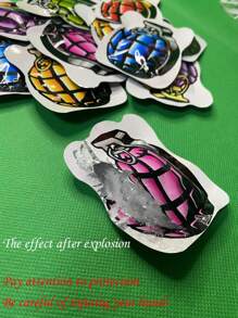 10PCS Scary Prank Toys, Imitation Bomb, Automatic Inflation Little Explosive Bag, Practical Joke Scary Package For Safety - Black and White - View 5